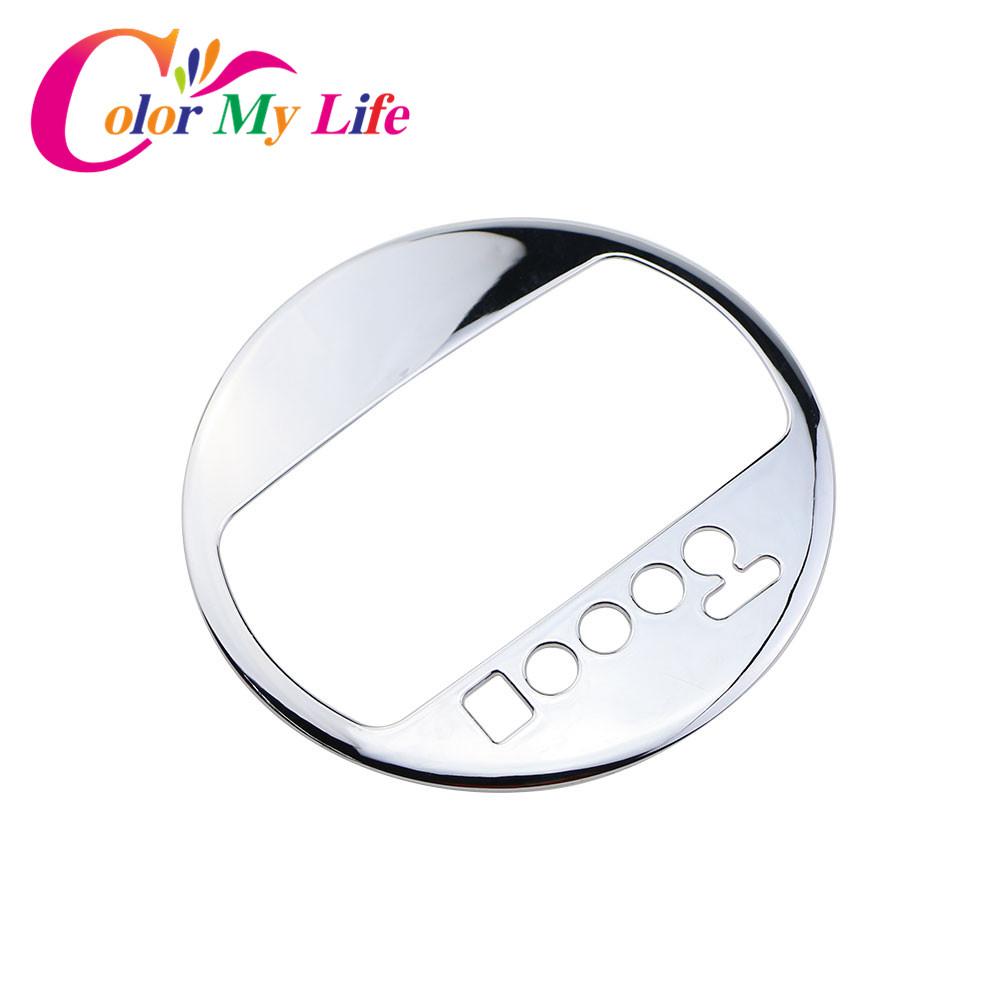 Color My Life ABS Chrom Schalttafelabdeckung Auto Schaltknauf Dekoration Aufkleber für Kia Sportage R AT 2012 2013 2014 2015