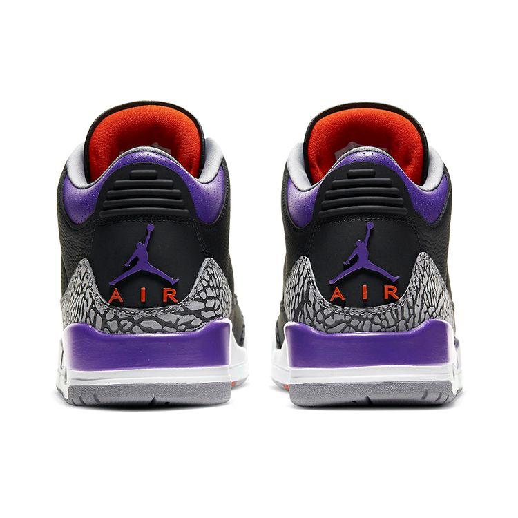 Air Jordan 3 Retro Court Purple Unisex Sneakers Black Cement-Grey White CT8532-050