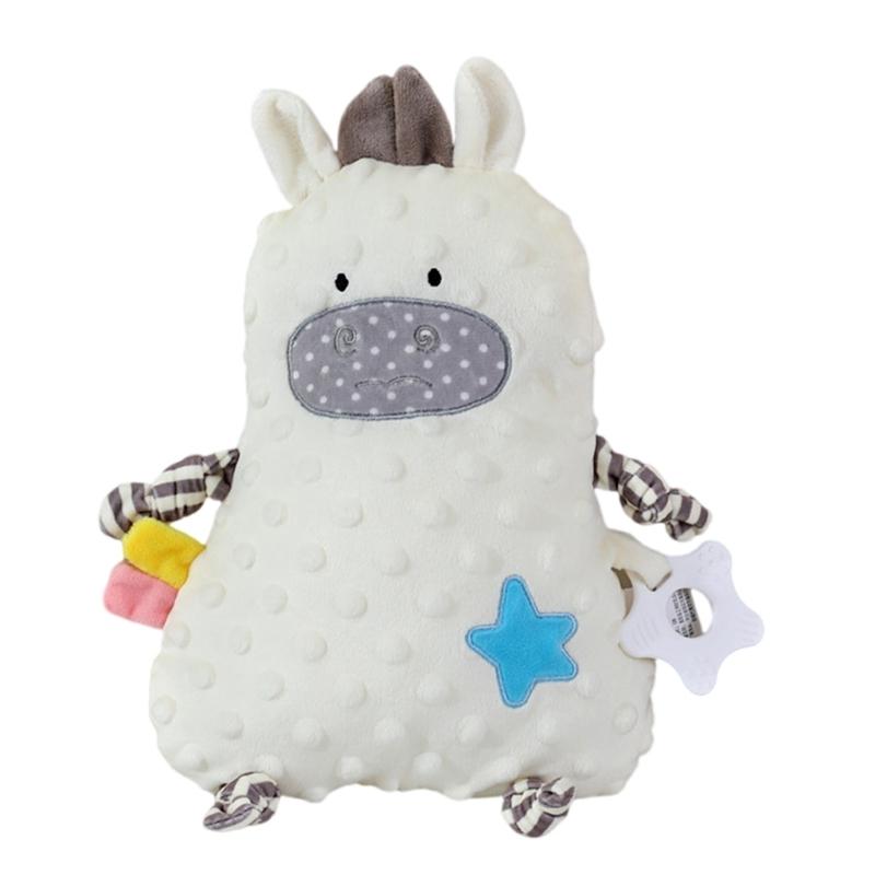 

Cartoon Soothing Doll Toy Cushion for Toddler Gentle Plush Support Pillow for Sleeping in Baby Room белый