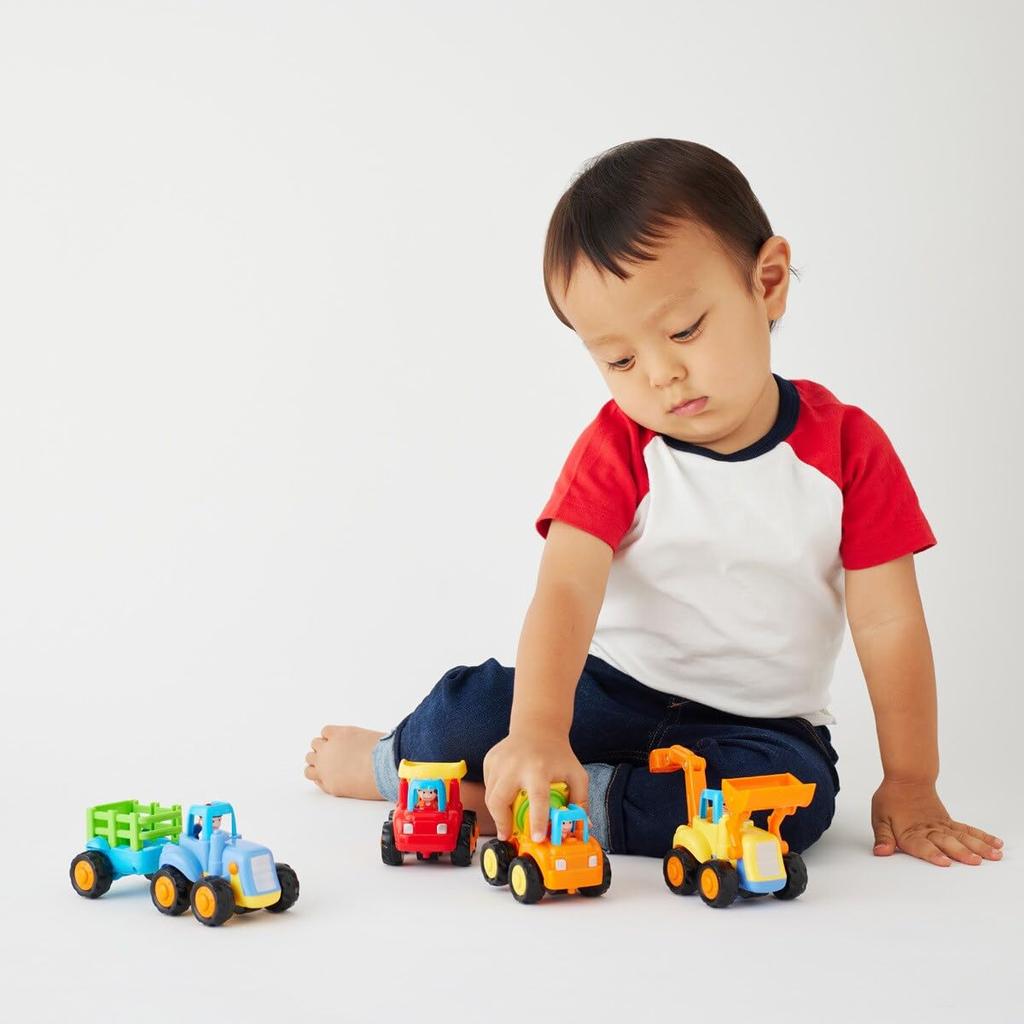 DADWAY Hola Toys 4-Piece Working Car Set for Ages 18 Months and Up, TYHOL326