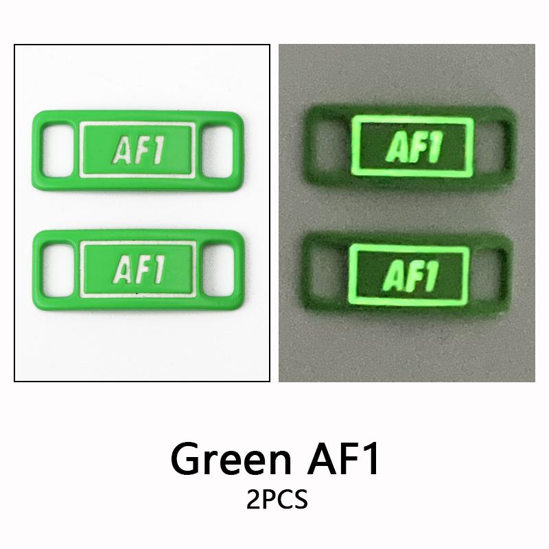 New AF1 Luminous Shoelaces Buckle Sneaker Decorations Glowing Metal Lock for Shoelace DIY Laces Chapa Shoe Accessories 2pcs/pair