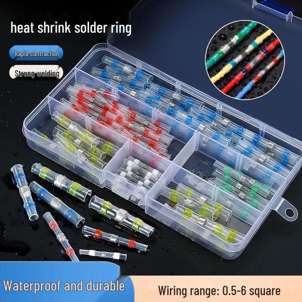 Waterproof Heat Shrink Solder Ring Set: 50-Piece Crimp-Free Insulated Wire Connectors