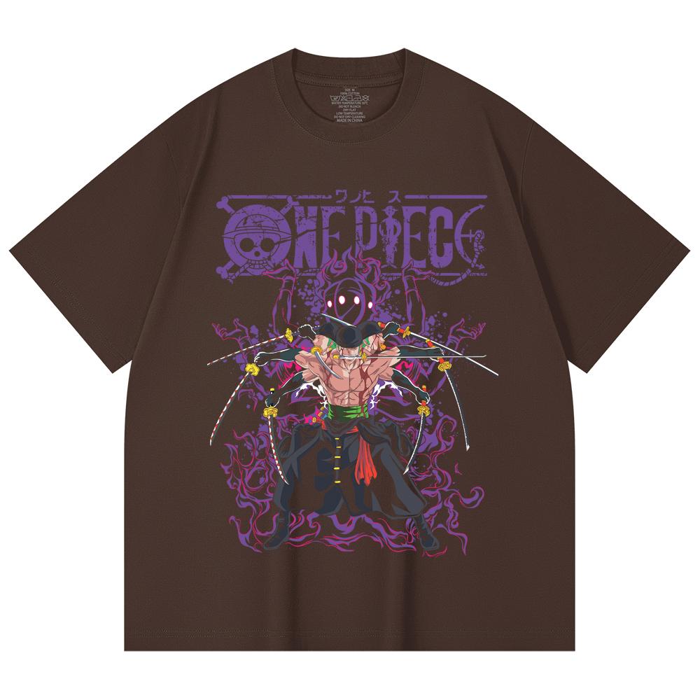 230 Gsm 100% Cotton One Piece V65 Zoro Print Unisex Heavy Cotton T Shirt