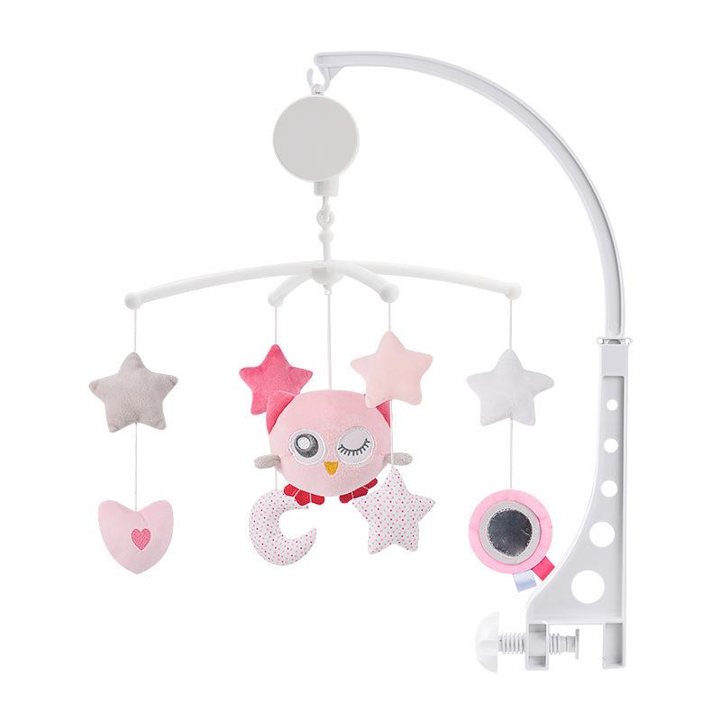 Rotating Baby Crib Mobile with Soothing Wind Chime and Bedside Bell
