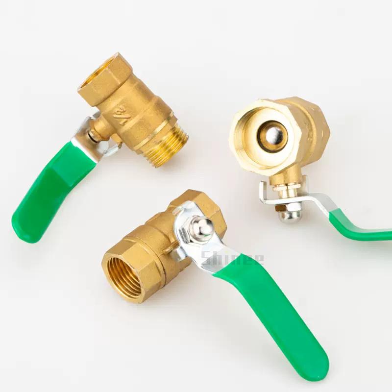 Brass Ball Valve 3/8'' 1/4'' 1/2" Male To Female Thread Connector Joint Copper Pipe Fitting Coupler Adapter 8/10/12mm Hose Barb