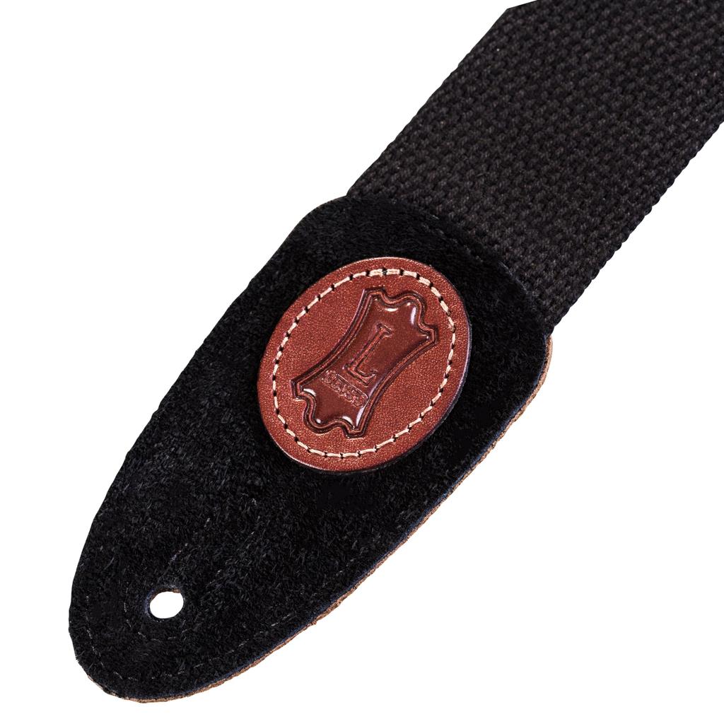Leathers Signature Series Cotton Guitar and Adjustable Black Levy's Strap, Durable, Comfortable, - (MSSC8-BLK)