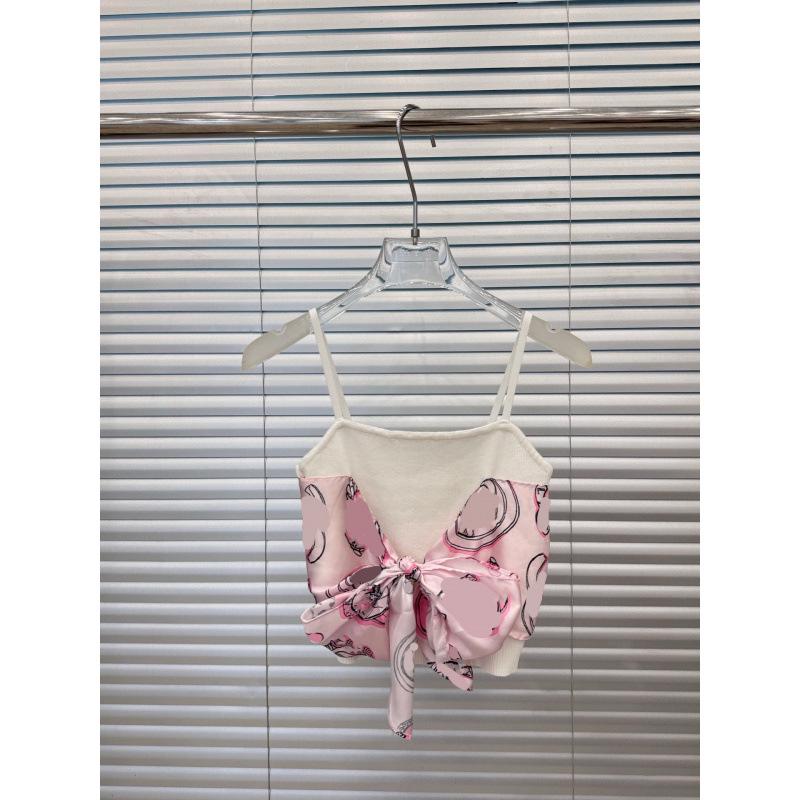 2026 Summer Silk Scarf Patchwork Knit Sleeveless Camisole: Slimming, Versatile Top