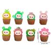 3Pcs/Bag Cartoon Cute Labubu Potted Plants Luminous Ornaments Mini Doll Diy Accessories Car Home Decoration Dollhouse Toys Gifts