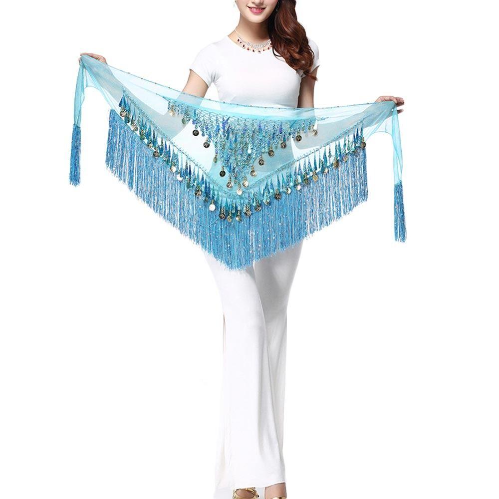 Women Show Costumes Sequins Hip Scarf Dancer Skirt Waist Chain Belly Dance Belt