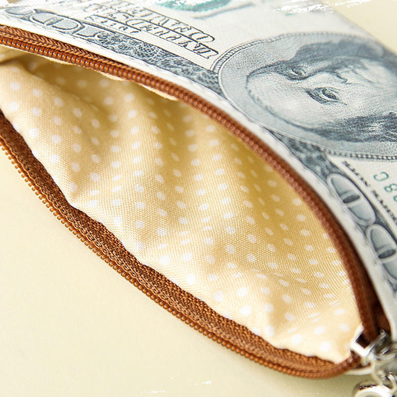 New Currency Printing Pattern Long Wallet Canvas Coin Purse Zipper Wallet Storage Package Dollar GBP Euro Ruble Style Wallet