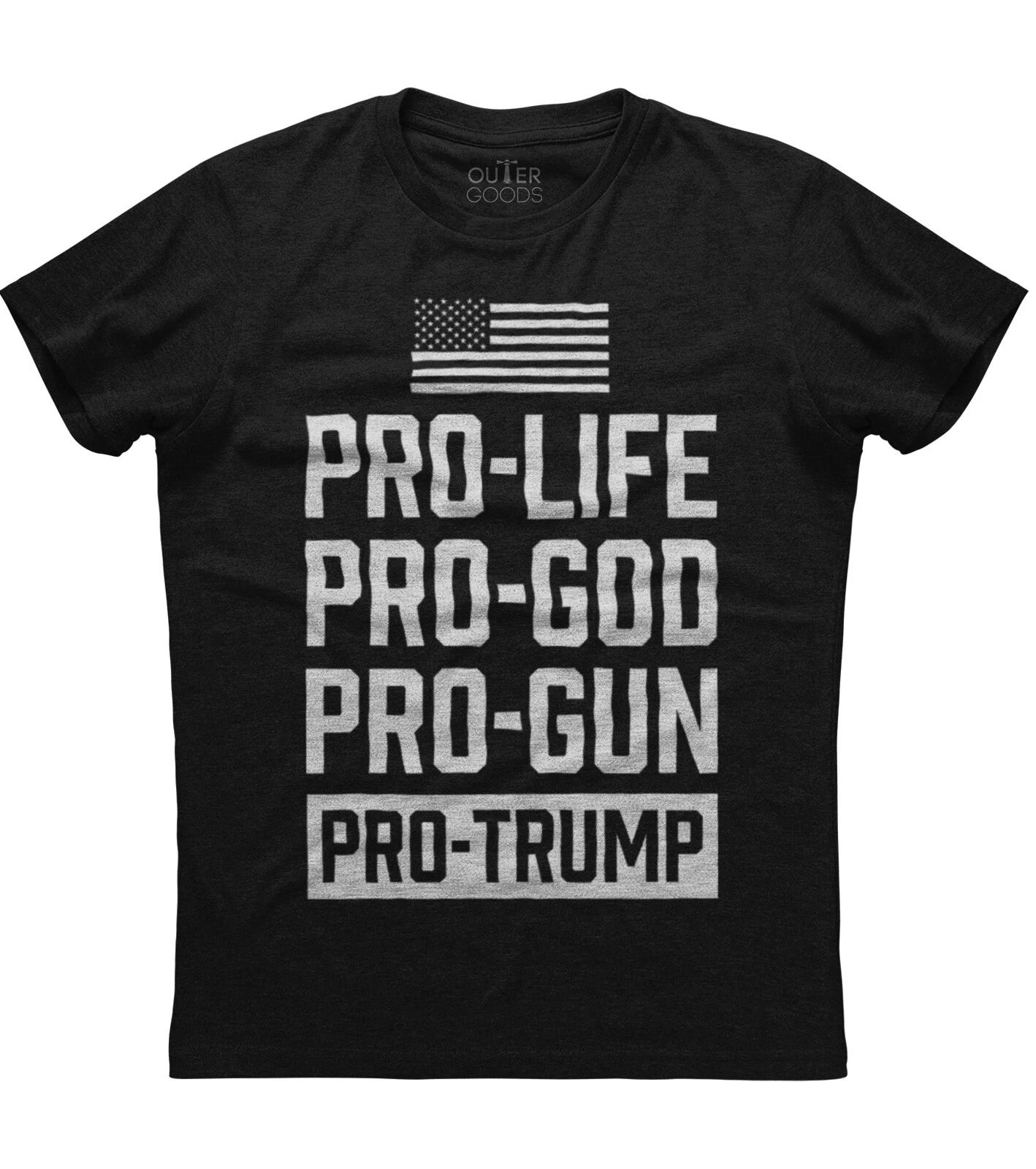 Donald Trump America Flag Pro Life Pro God Pro Gun Pro Trump New Men s Shirt Tee XL
