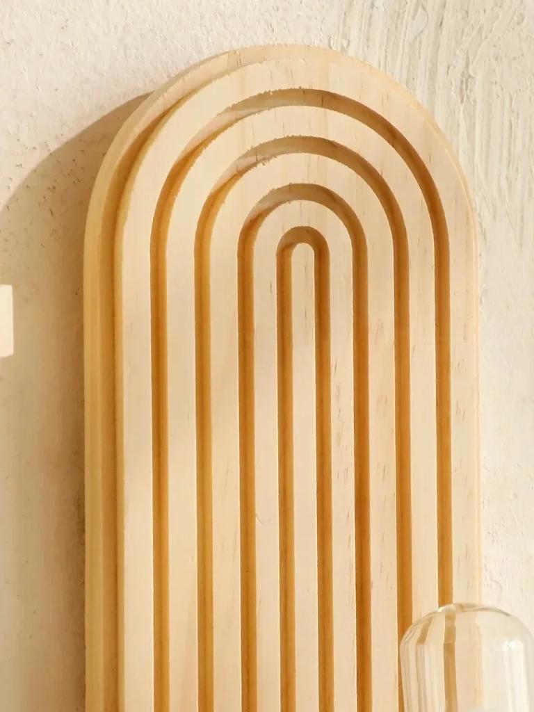 1Pc Modern Style Wooden Wall Shelves - Geometric Wall Mounted Shelves, Natural Wood Finish, Modern Home Decor, Plant Decorative