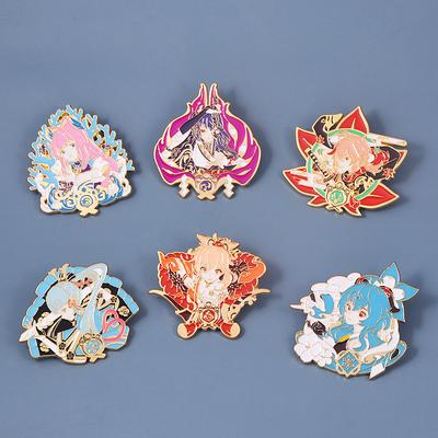 Genshin Impact Enamel Pin Brož Naganohara Yoimiya Manyo Kamisato Ayaka Gan Yu Medal Brož Fanoušci hry sbírají šperky odznaku
