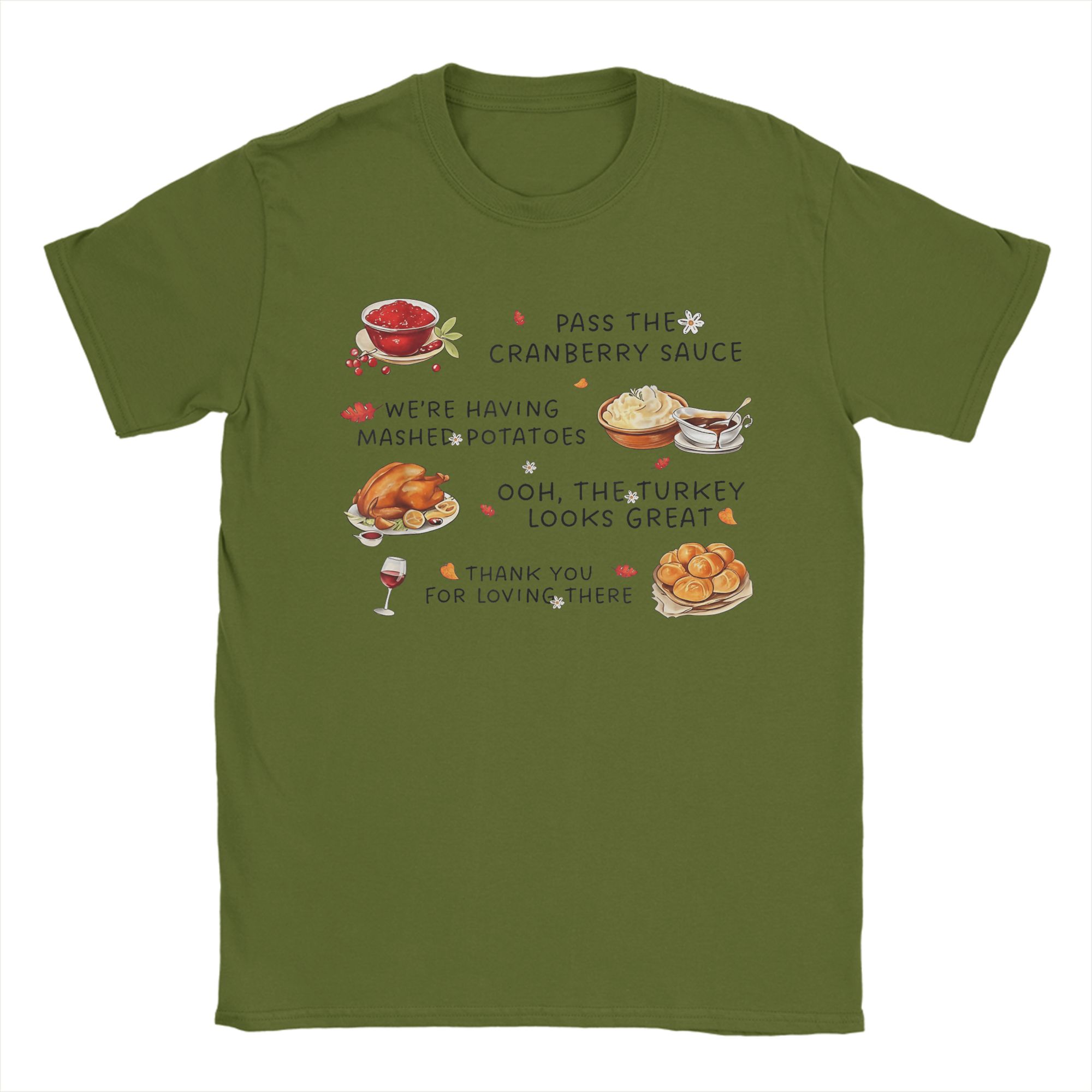 Передайте клюквенный соус картофельное пюре и Thanksgiving Men Футболка Футболка с коротким рукавом с круглым вырезом Футболки Одежда 4XL