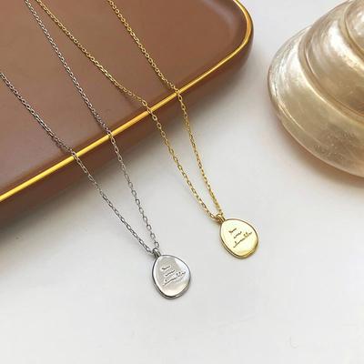 English Alphabet Double-sided Necklace Women's Autumn Light Luxury Niche Design Advanced Sense Collarbone Chain Ins Wind