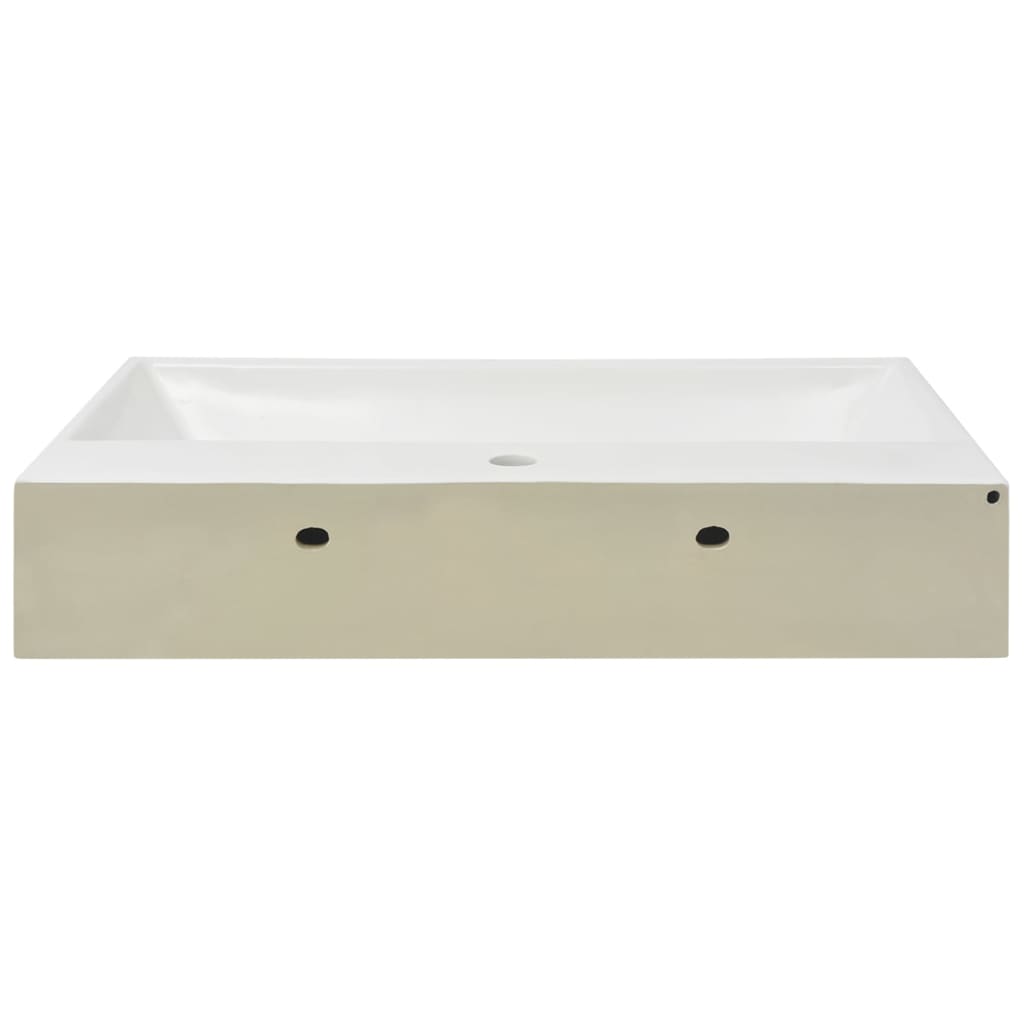 Ceramic Wash Basin with Faucet Hole White 76 X 42.5 X 14.5 Cm