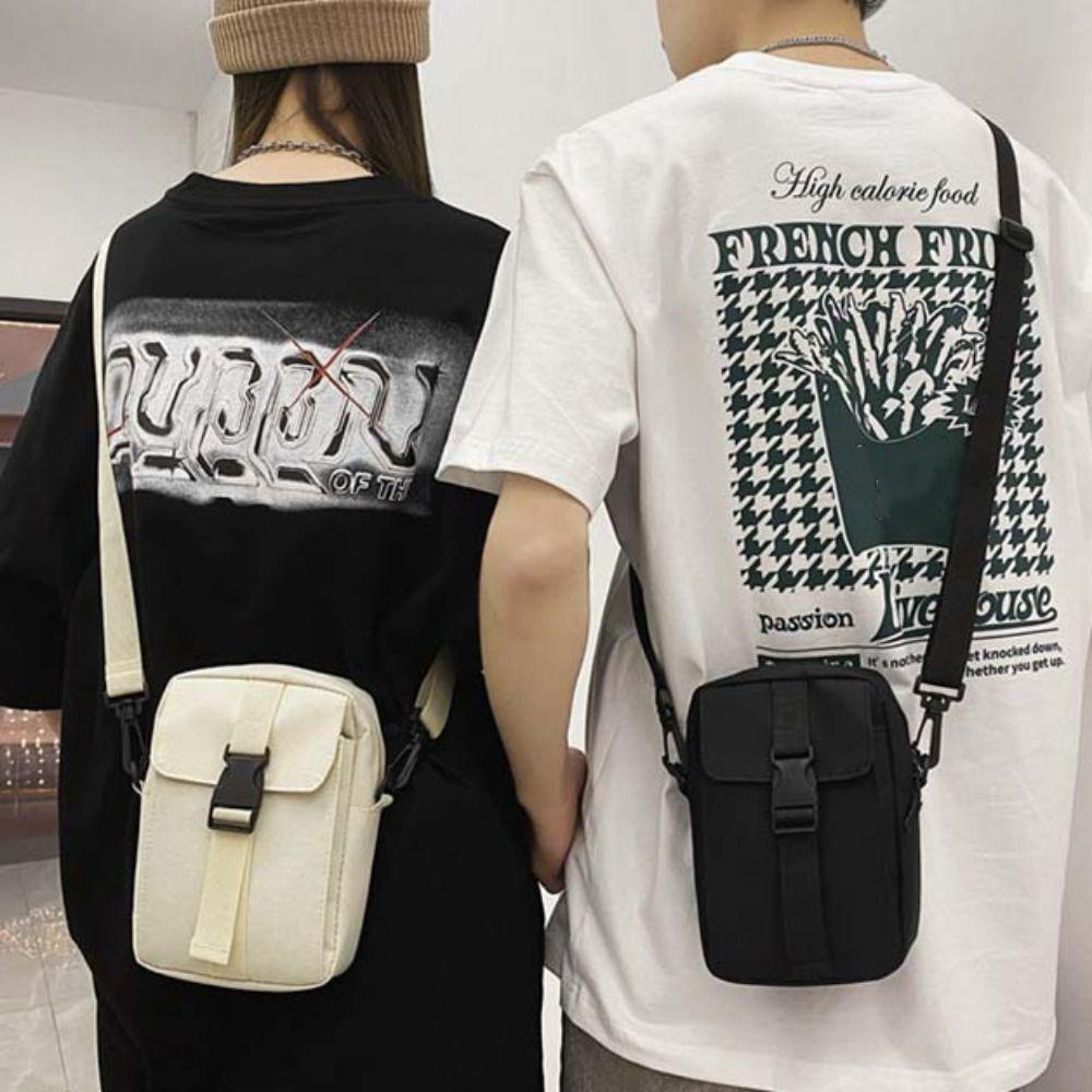 Multi-Layer Canvas Shoulder Bag Large Capacity Retro Square Bag Simple Men Messenger Bag  Outdoor