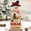 Handmade Tiered Wood Trays Nordic Style Wooden Christmas Ornaments, Cute Santa Claus/Snowman/Reindeer Party Home Accents Figurine for Holiday