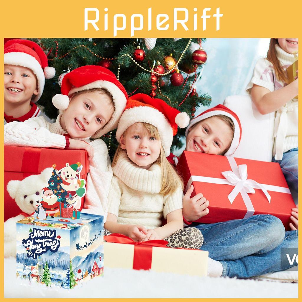 Blue Snowy Christmas Theme Party Gift Box With Paper Construction Prop Events