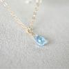 Used Aquamarine 14kgf Necklace Natural Stone Ete Agete Ahkah Love