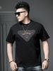European Goods Fashion Brand High end Hot Drilling Print Short sleeve T-shirt Men's 2025 New Summer Loose Casual Half Sleeve T-shirt