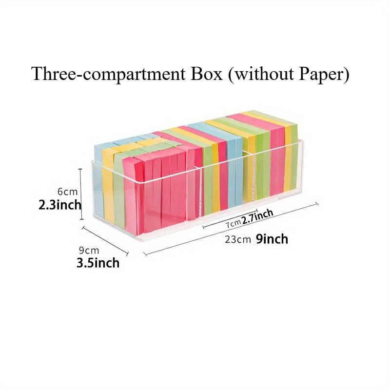 1pc Sticky Note Stationery Storage Box Clear Acrylic Sundries Office Note Divided Multi-grid Shelf