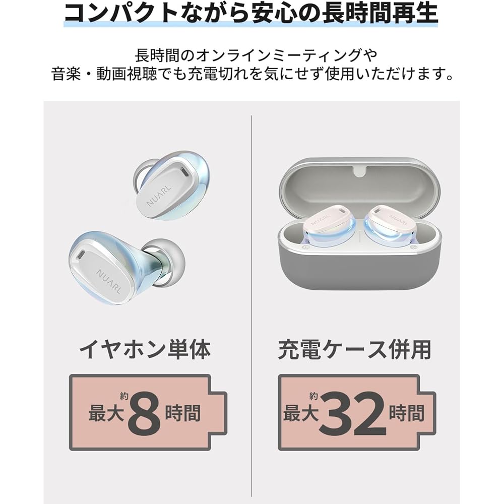 Nuaral Mini3 Wireless Earbuds Noise Cancelling Multi-Point Bluetooth Low Latency Gaming Mode IPX4 Waterproof Black Gold