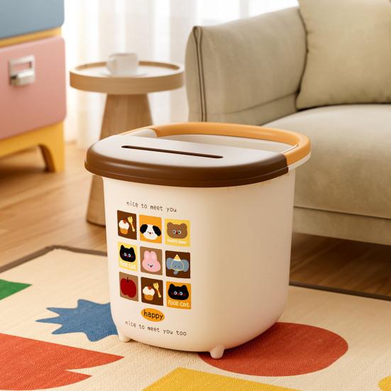 Yousheng Foot Bath Bucket Large Capacity Storage Barrel with Lid Cartoon Design Moisture-Proof Dust-Proof Storage Bucket