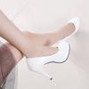 Fashion Comemore Women Pumps Fashion Classic Patent Leather High Heels Shoes Paltform 2025 Women Dress Shoes Nude Color Plus Size 34-42