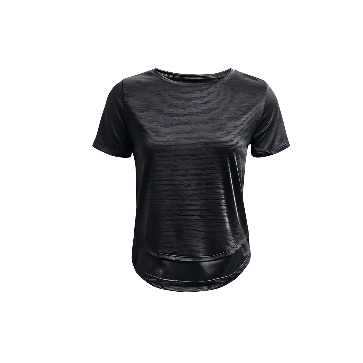 

Under Armour Solid Color Round Neck Pullover T-Shirt Women Black 1366129-001 S