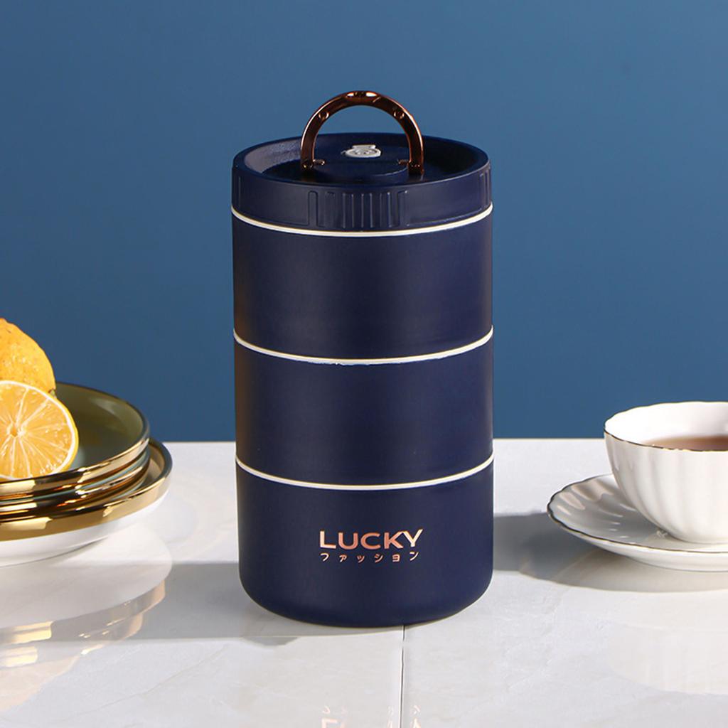 Thermal Lunch Box Bento Box Portable Insulated Lunch Container Stackable Leakproof Stainless Steel Food Container