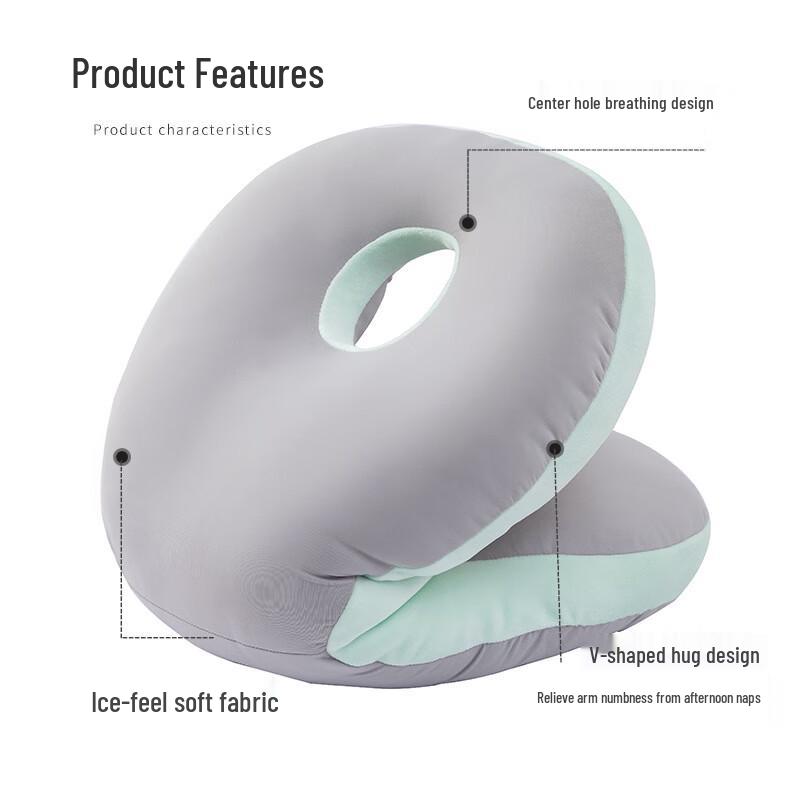 Miling Portable Inflatable Ice Silk Napping Pillow