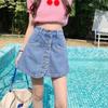 Summer fashion versatile high waist denim short skirt a-word skirt fake two-piece trouser skirt thin casual shorts skirt women