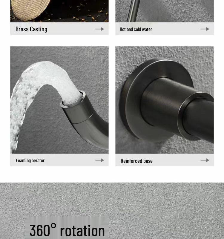Concealed Wall-Mount Hot/Cold Basin Faucet for Hotel Projects