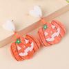 Fancy Acrylic Halloween Skull Pumpkin Stud Earrings for Women Female Gothic Big Dangle Jewelry Party Pierced Ghost Ear Drop Gift
