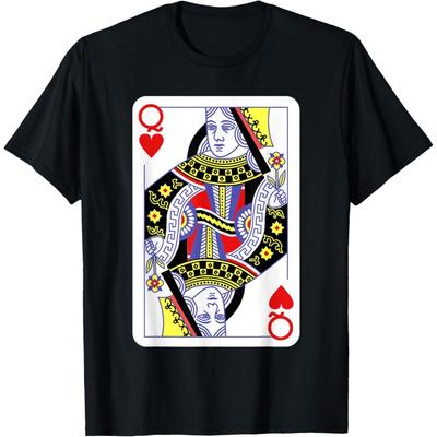 Königin der Herzen Spielkarten Halloween Kostüm Casino Einfaches T-Shirt