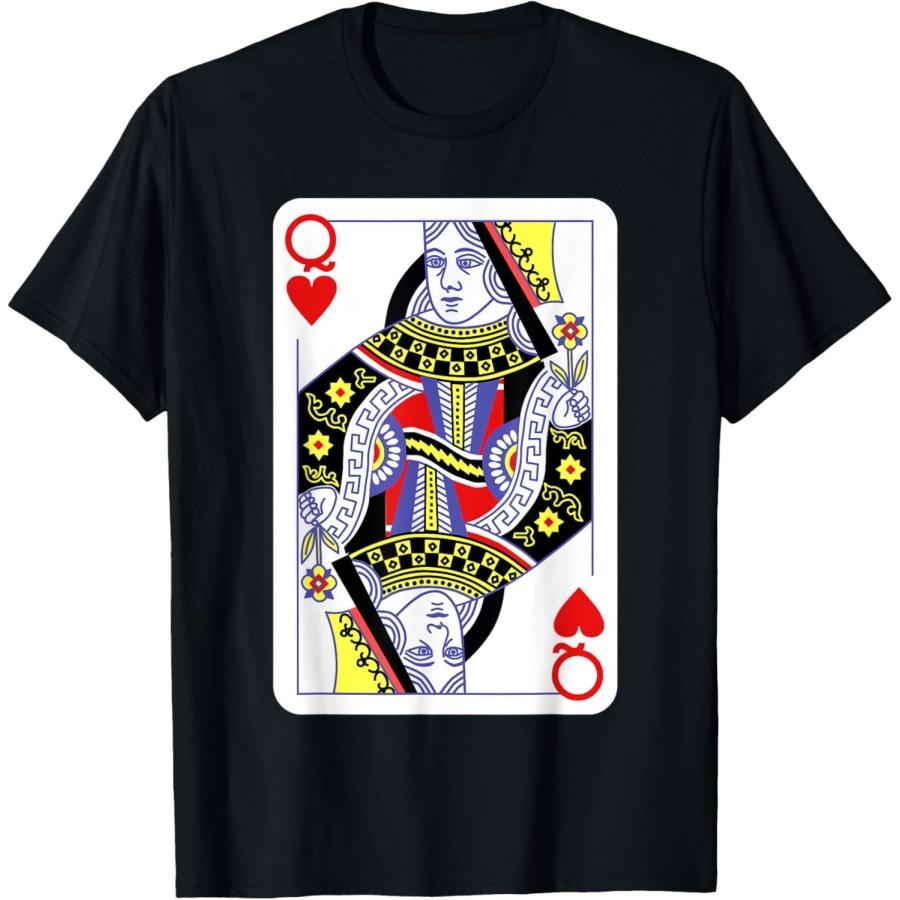 Королева Червей Карты для игры Хэллоуин Костюм Казино Легкая Футболка S