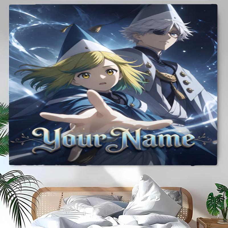 Witch Hat Atelier Tapestry with Custom Name Wall Hanging Room Background Cloth Home Decor Beach Mat Yoga Mat Sofa Bed Sheet