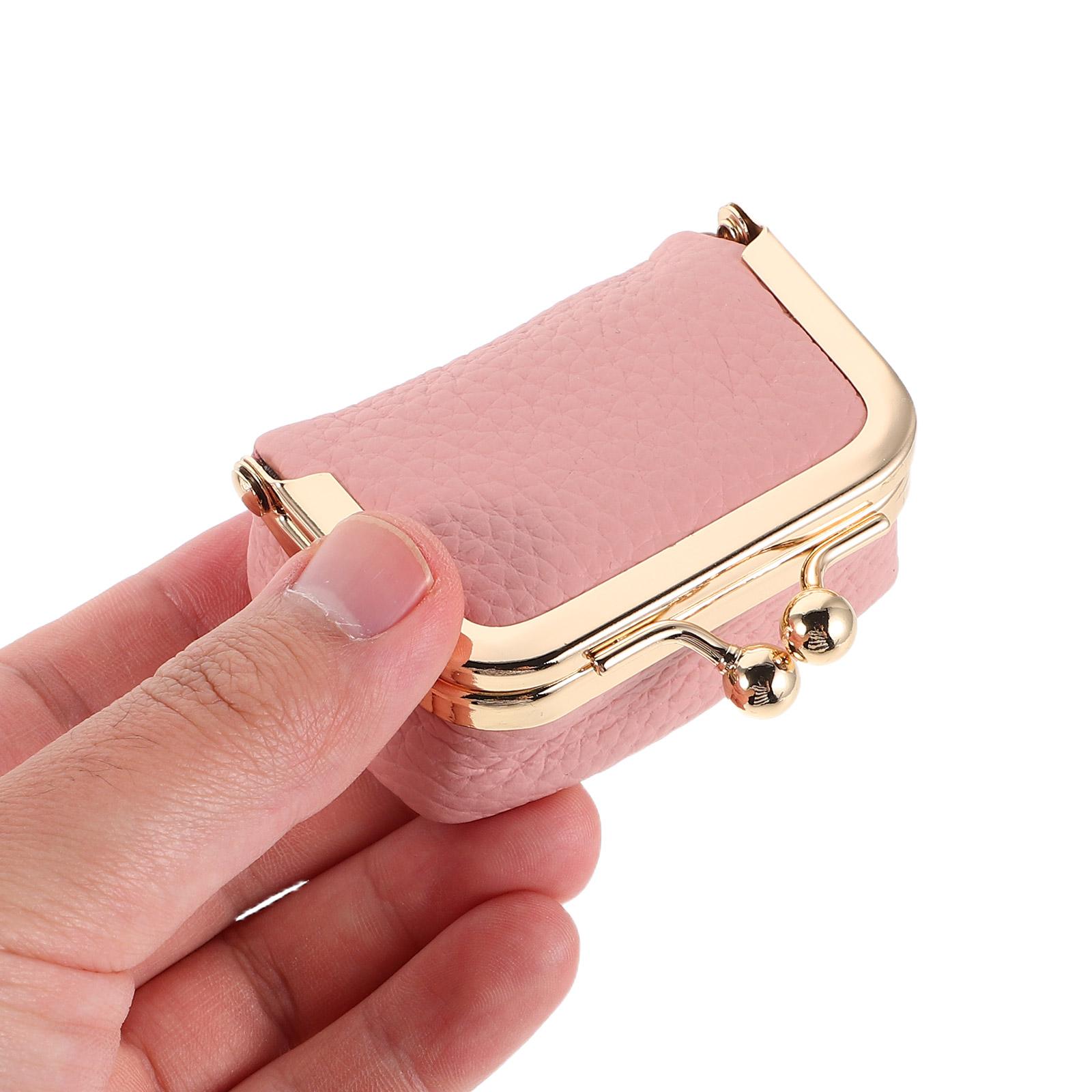 Vintage Kiss Lock Jewelry Box Pink Mini Ring Necklace Earring Jewelry Box Coin Purse Travel Jewelry Boxes For Necklace Earring розовый