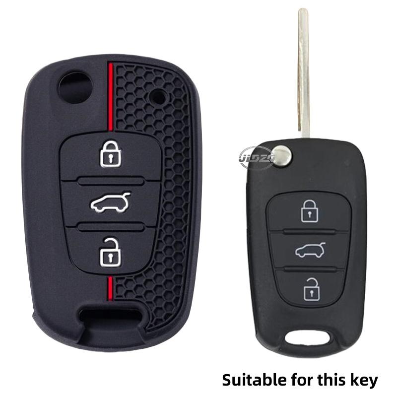 

Silicone Key Case Cover For Kia Soul Venga Picanto Rio Sorento Ceed Sportage For Hyundai i20 i30 Veloster ix20 чорний