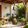 Glücksbringendes Geschenk zum Geburtstag Metallkatze Windspiel, Einzigartige Gartendekoration, Außenstatue Klingeln Exquisite Türhängeornamente Liebhaber, Windspiele Glocke