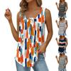 Damen Mode Sexy Plissiertes Quadratischer Ausschnitt Farbe Ärmelloses Weste Top