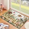 2D Flat Four Seasons Pastoral Floral Bird Doormat, Suitable As an Entrance Mat for Welcoming Guests, Indoor/Outdoor Foot Mat for Beside the Bed, Bathr