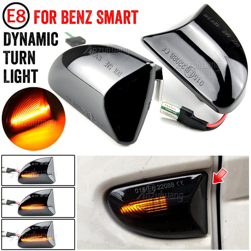 Fit For Mercedes-BENZ Smart Smart Fortwo W451 Coupe/Cabrio 2007-2014 2pcs LED Dynamic Side Marker Fender Light Turn Signal Light