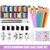 12 Farben Wasserbasierte Körperfarbe Strich Regenbogen Split Cakes Gesichtsmalerei Set mit 18 Pinseln Finger Schwamm und Schablone