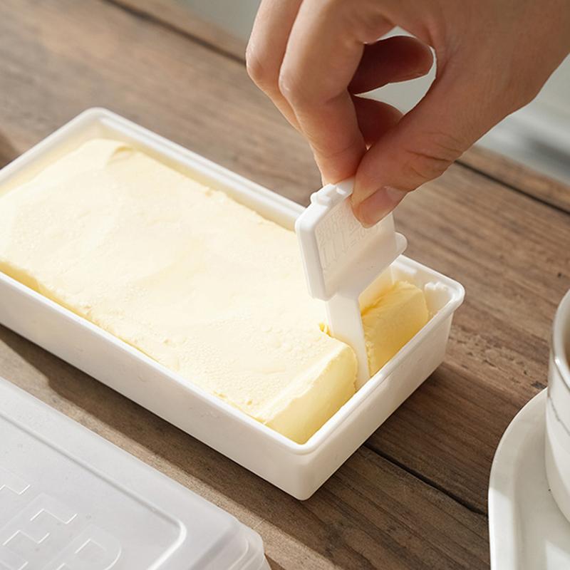 1Pc Butter Dish With Cover Butter Fresh-Keeping Box With Cutter Slicer Countertop Butter Box For Home Cheese Storage Box