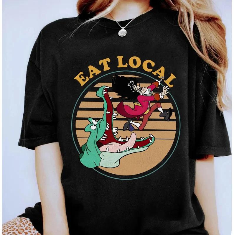 Funny TickTock The Crocodile Captain Hook Eat Local Shirt Peter Pan S