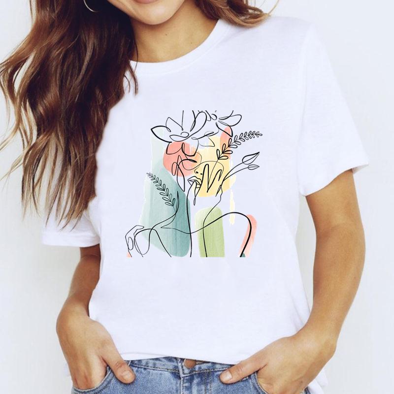 Dameklær Elefant Blomstertrend 90-tallsstil Kortermet motetrykk Sommertrykk T-skjorte T-skjorte Dame Kvinne Uformell Grafisk T-skjorte