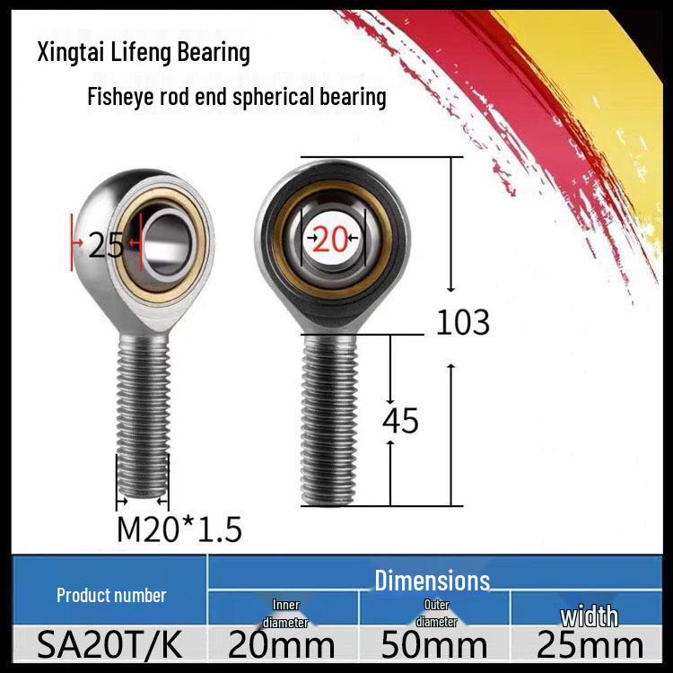 SA/SI/SAL/SIL Internal Thread Rod End Joint Bearing – Sizes 5, 6, 8, 10, 12 T/K External Thread