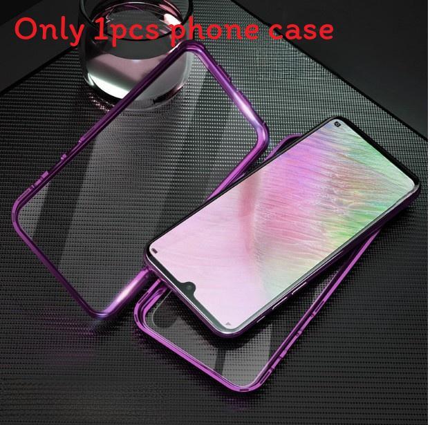 

Tempered Double Sided Glass Bumper Magnetic Phone Case For S24 Ultra фиолетовый